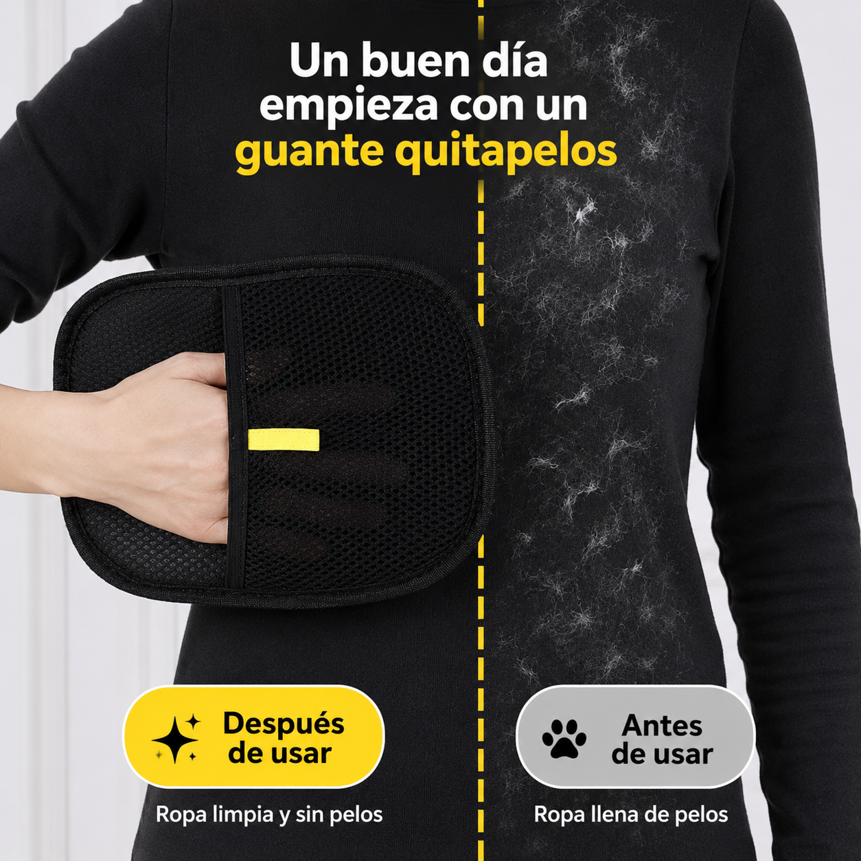 Guante Removedor de Pelo 2 en 1 - Negro
